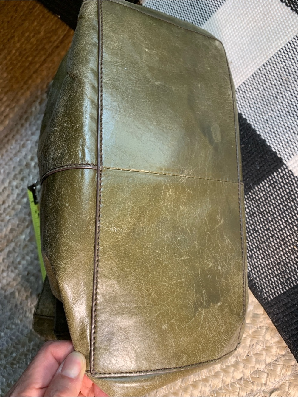 HOBO Render Olive Green Leather Shoulder Bag - Picture 13 of 15